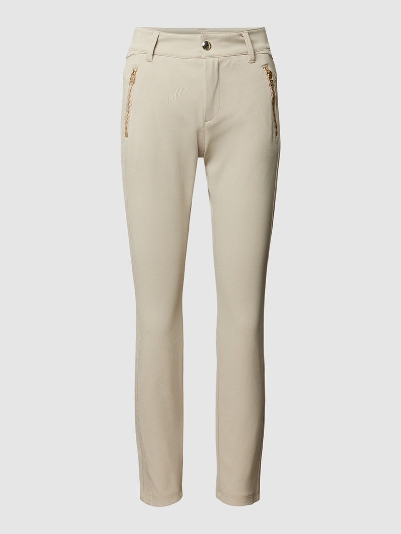 Stoffhose mit Reißverschlusstaschen Modell 'Vision' in beige