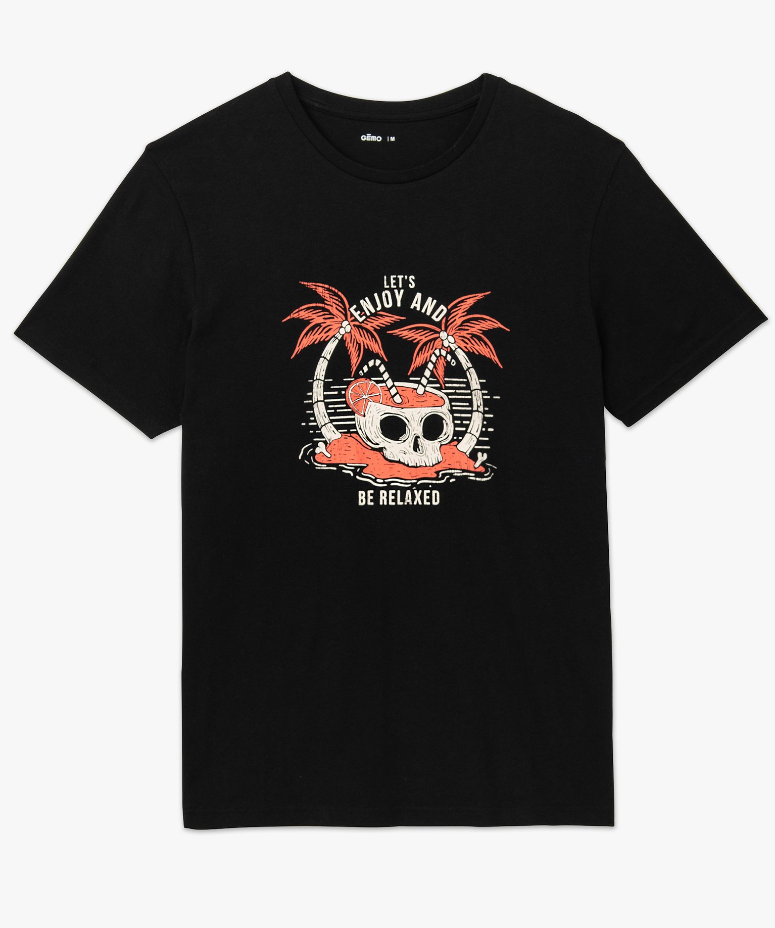 Tee-shirt homme manches courtes imprimé original noir | GEMO