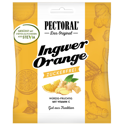 PECTORAL Ingwer Orange Bonbons zuckerfrei  60 g  Bonbons