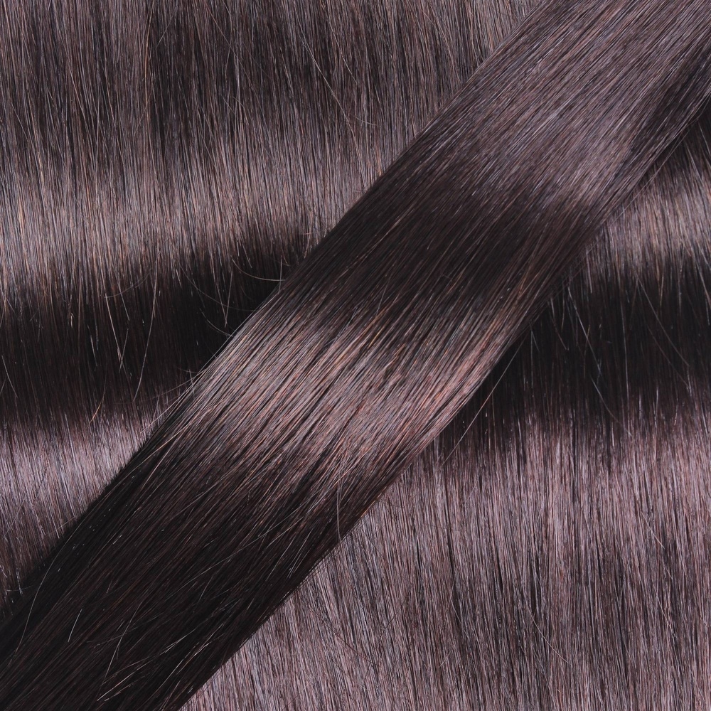 hair2heart Extensions Tissage cheveux naturels #2 Marron foncé 100g extensions
