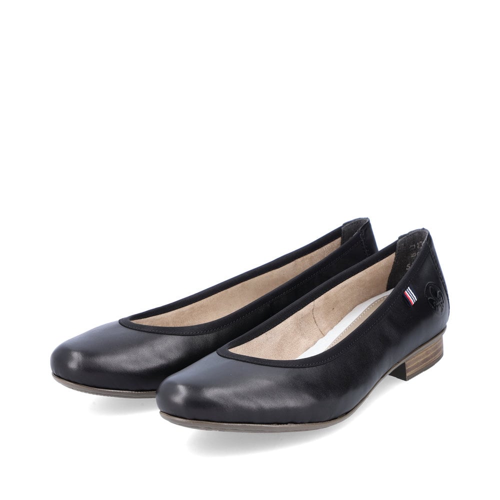 Rieker Damen Ballerinas glanzschwarz