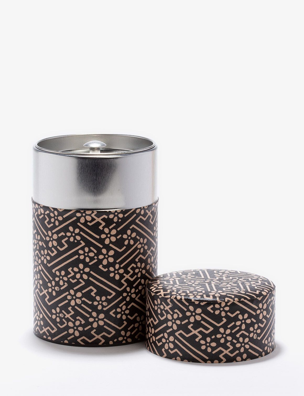 MEIRO  Boîte à thé papier washi Noir et blanc 100g