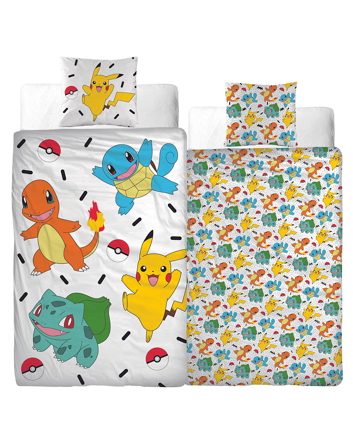 Bettwäsche Jungen und Mädchen Pokémon Pikachu Gaming, Renforcé, 135 x 200 cm + 80 x 80 cm