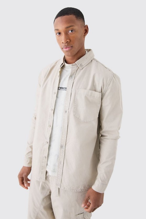 Langärmliges Twill Hemd