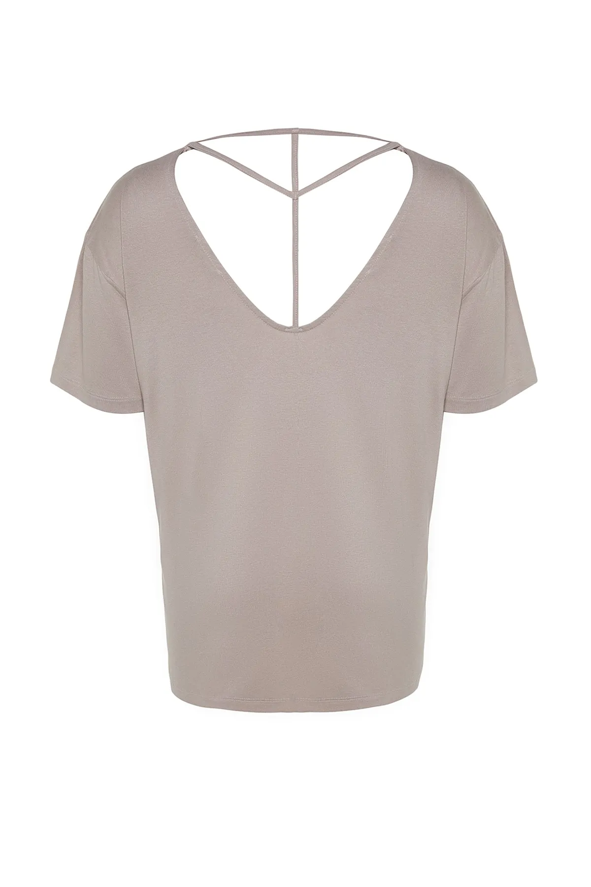 Trendyol Curve  Detailliertes Strick-T-Shirt mit Nerzkragen TBSSS22TS0877