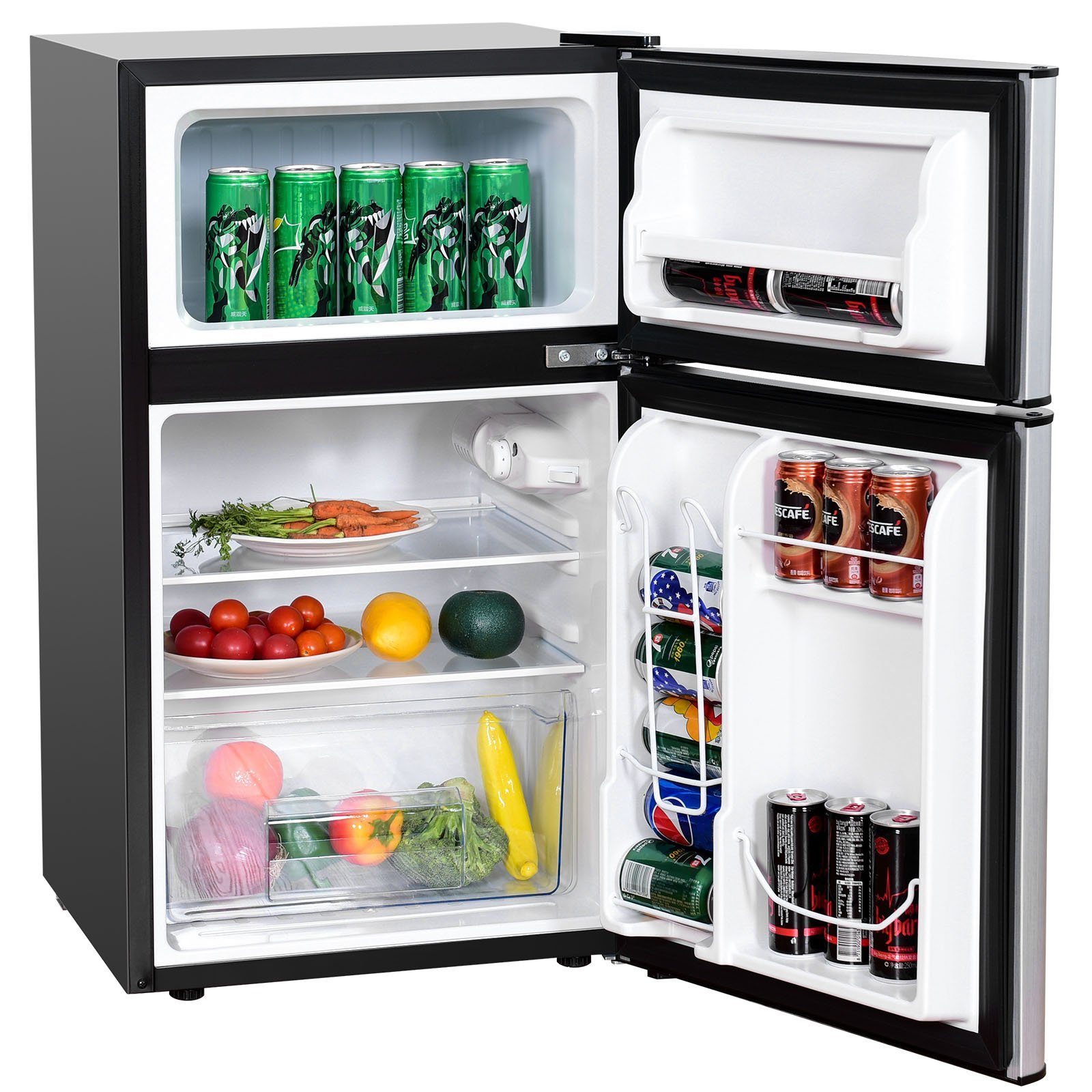 COSTWAY Kühlschrank EP22672DE/BCD-90, 86 cm hoch, 49,5 cm breit