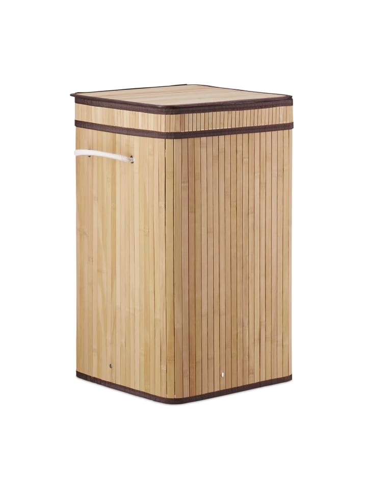relaxdays Wäschekorb in Natur - (B)36 x (H)63 x (T)36 cm günstig kaufen onesize