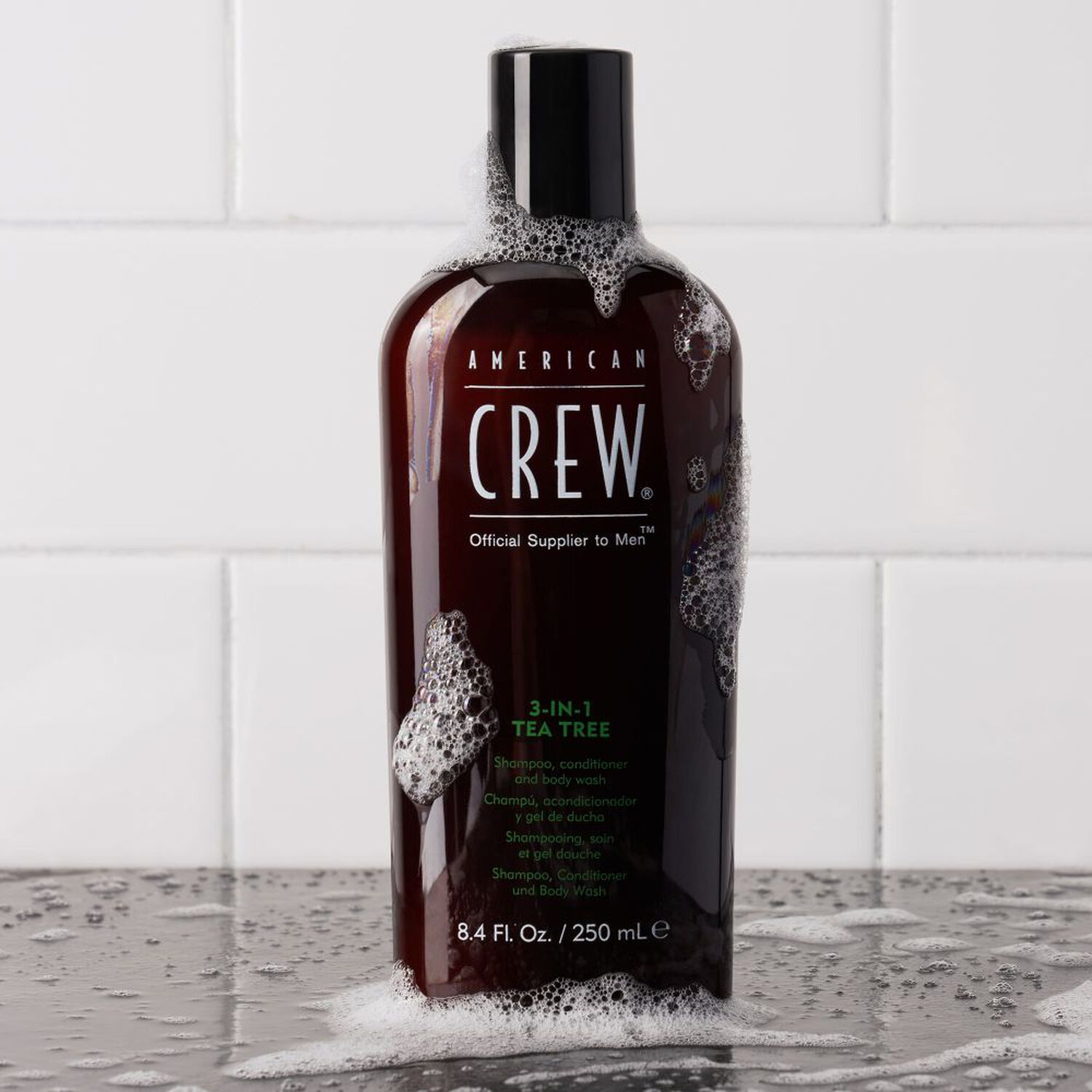 American Crew 3 en 1 TEA TREE Shampoing, Après-Shampoing, Gel Douche 3 en 1