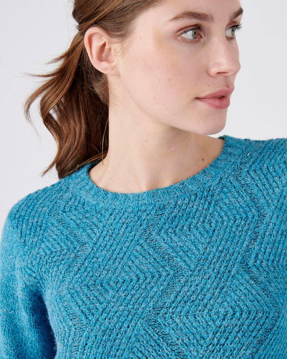 Pull col rond, maille chinée chaude Thermolactyl