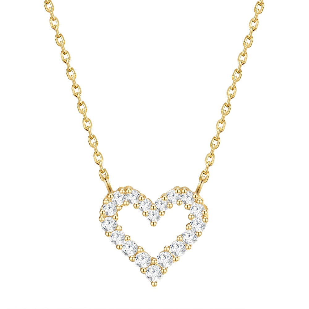 Glanzstücke München Collier en argent Coeur Argent sterling Oxyde de zirconium (CZ) en Or jaune collier
