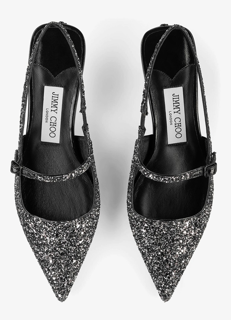 Slingback Jimmy Choo Didi 45 con glitter e dettagli in pelle di agnello