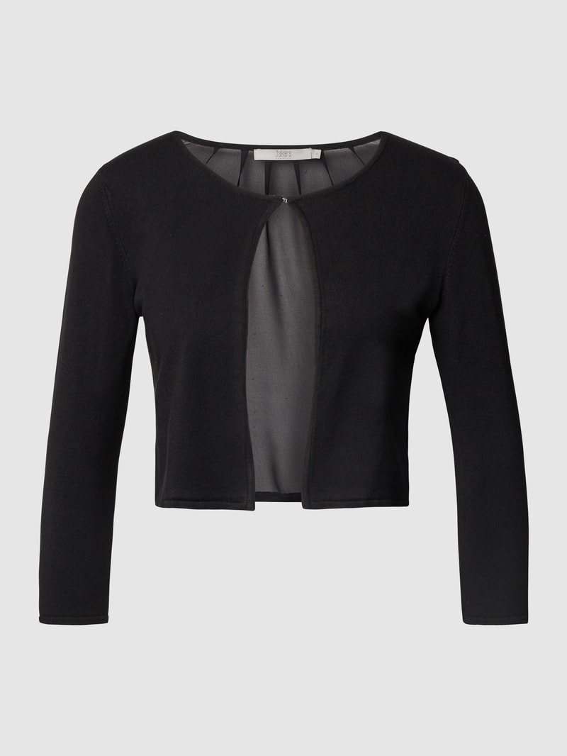 Bolero mit Rückseite aus Chiffon in marineblau meliert