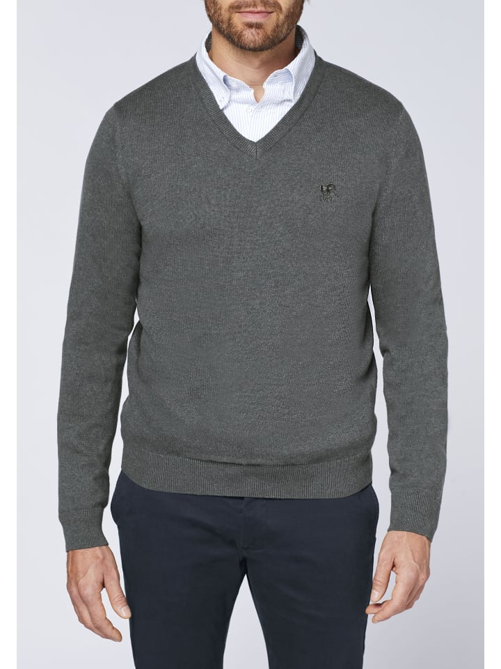 Polo Sylt Strickpullover in Grau günstig kaufen