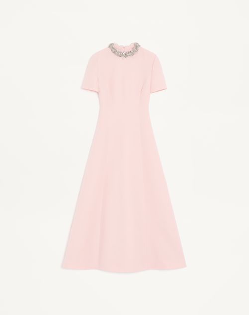 Vestido midi de crepe bordado