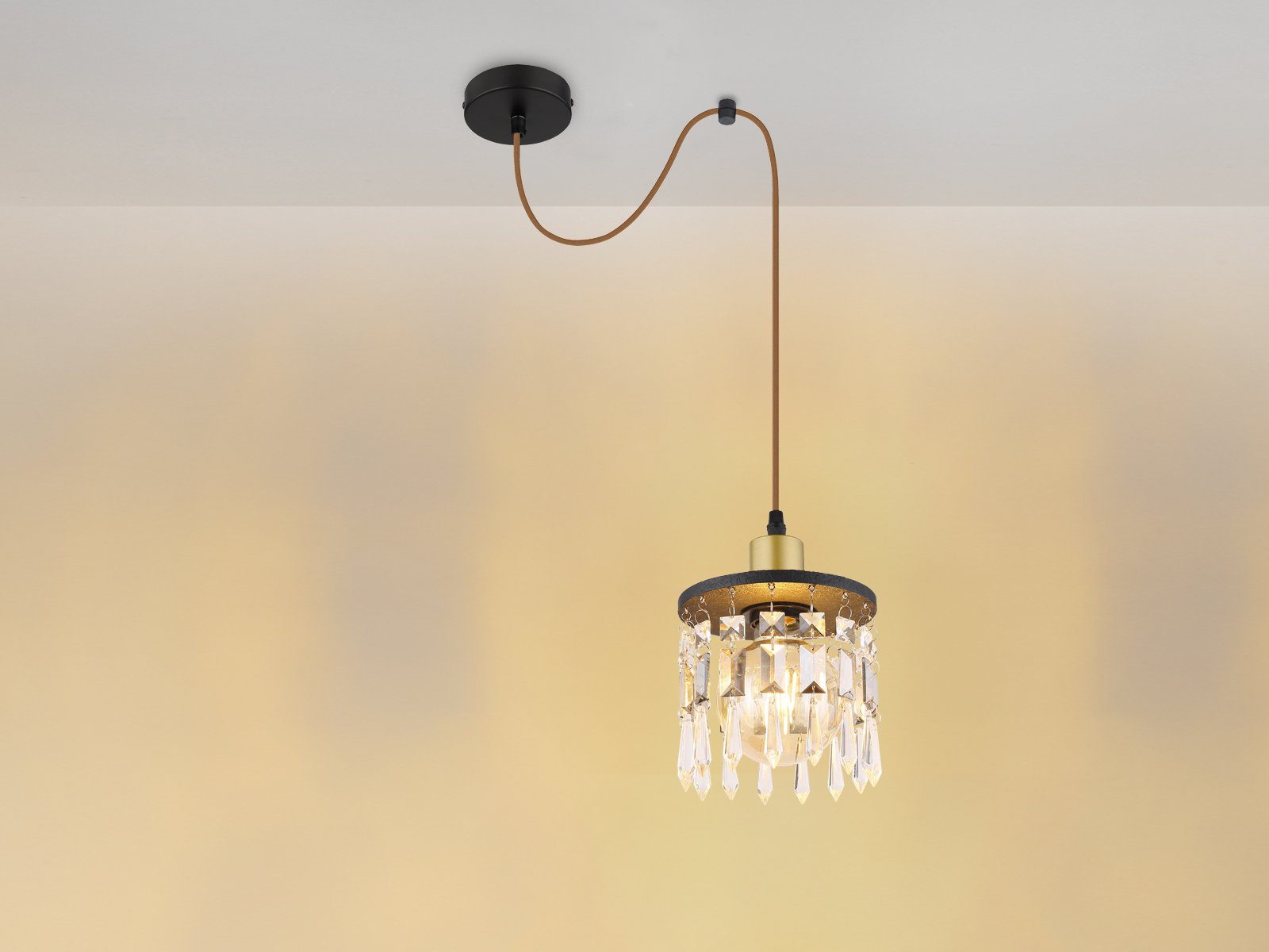 meineWunschleuchte LED Pendelleuchte, LED wechselbar, warmweiß, ausgefallene kleine Designer Lampe für übern Esstisch hängend, Ø 15cm
