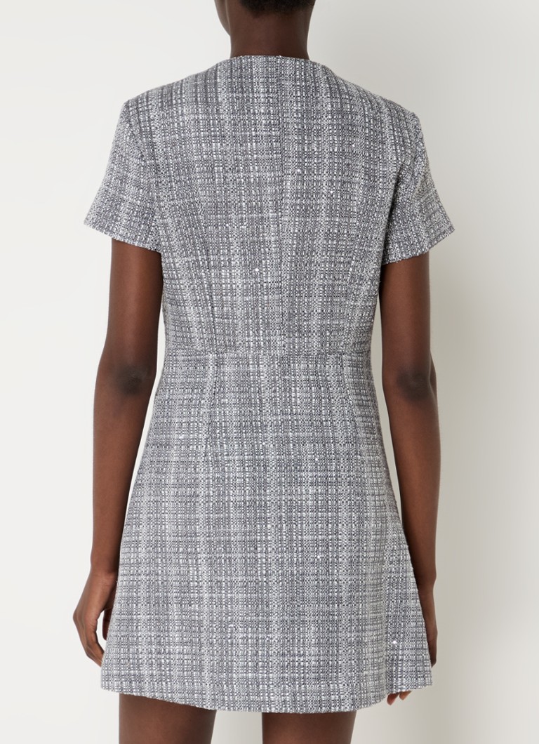 Maje Mini dress with tweed look and rhinestones