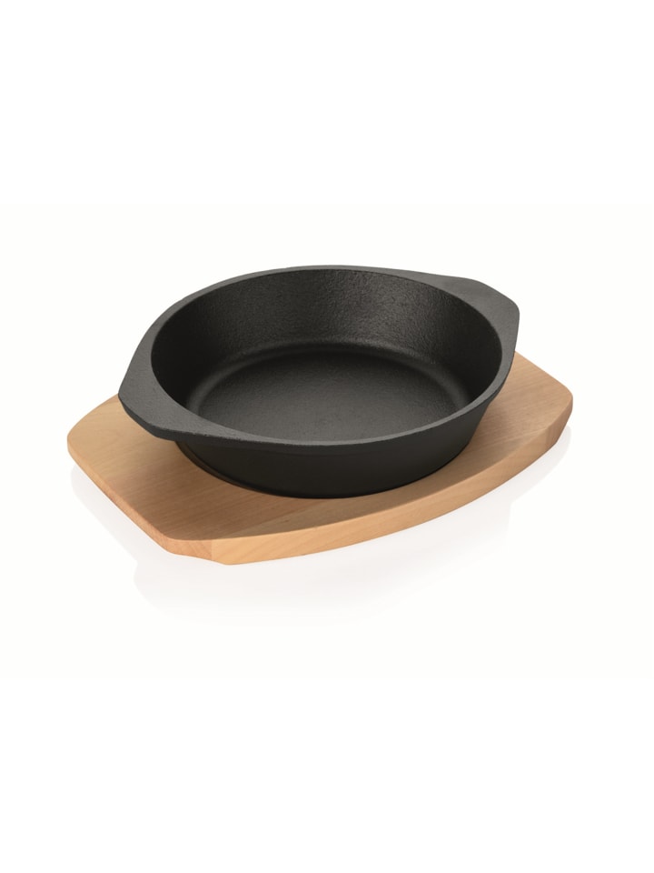 GAUMENKICK Servierpfanne rund aus Gusseisen in schwarz - D: 18cm günstig kaufen onesize