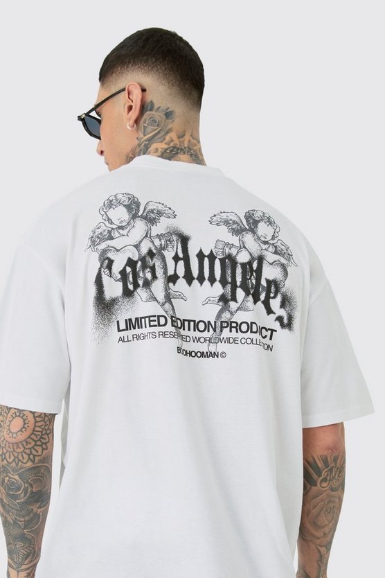 Tall Oversize T-Shirt mit Los Angeles Renaissance Print