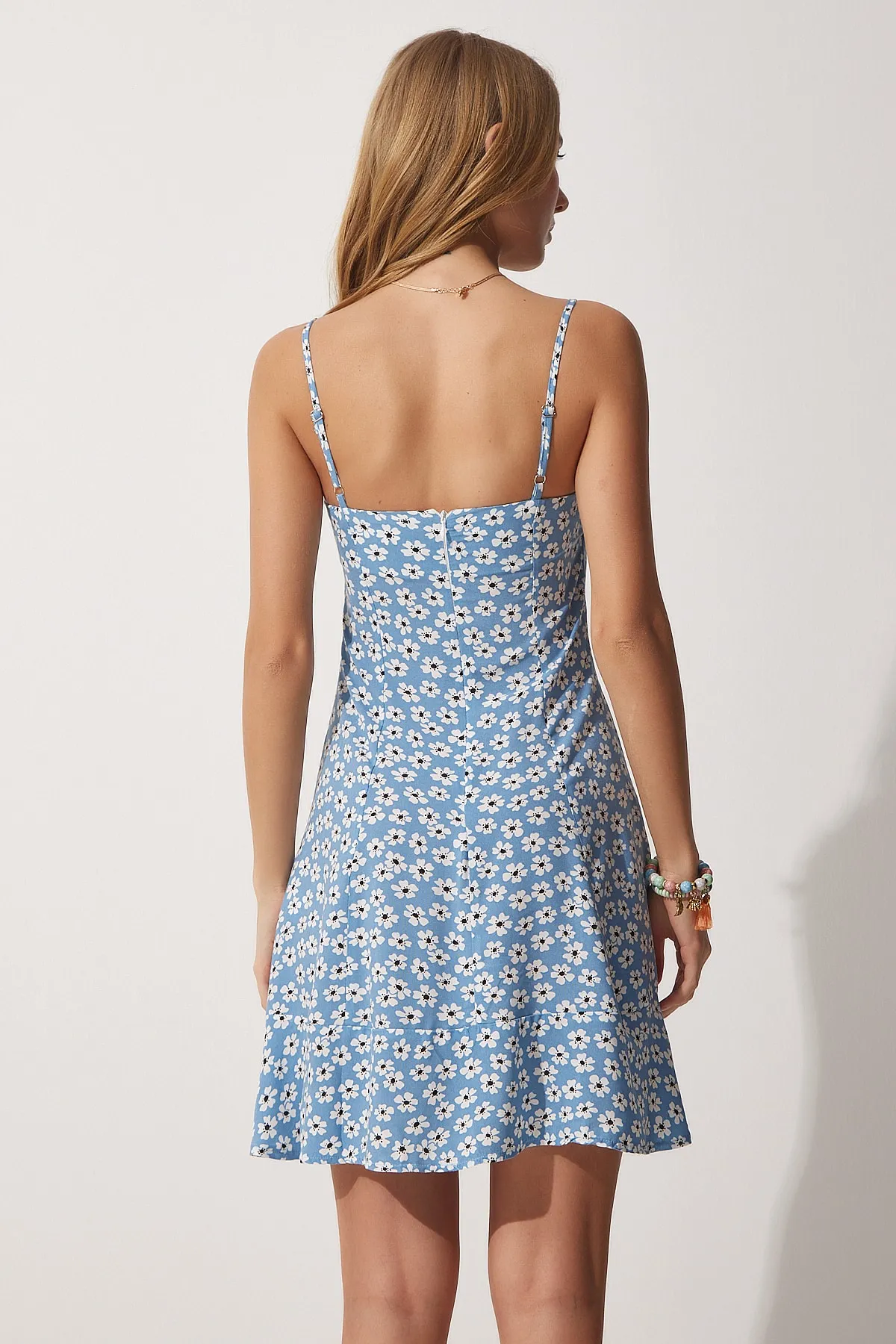 Happiness İstanbul  Sommerkleid aus Viskose mit floralen Trägern