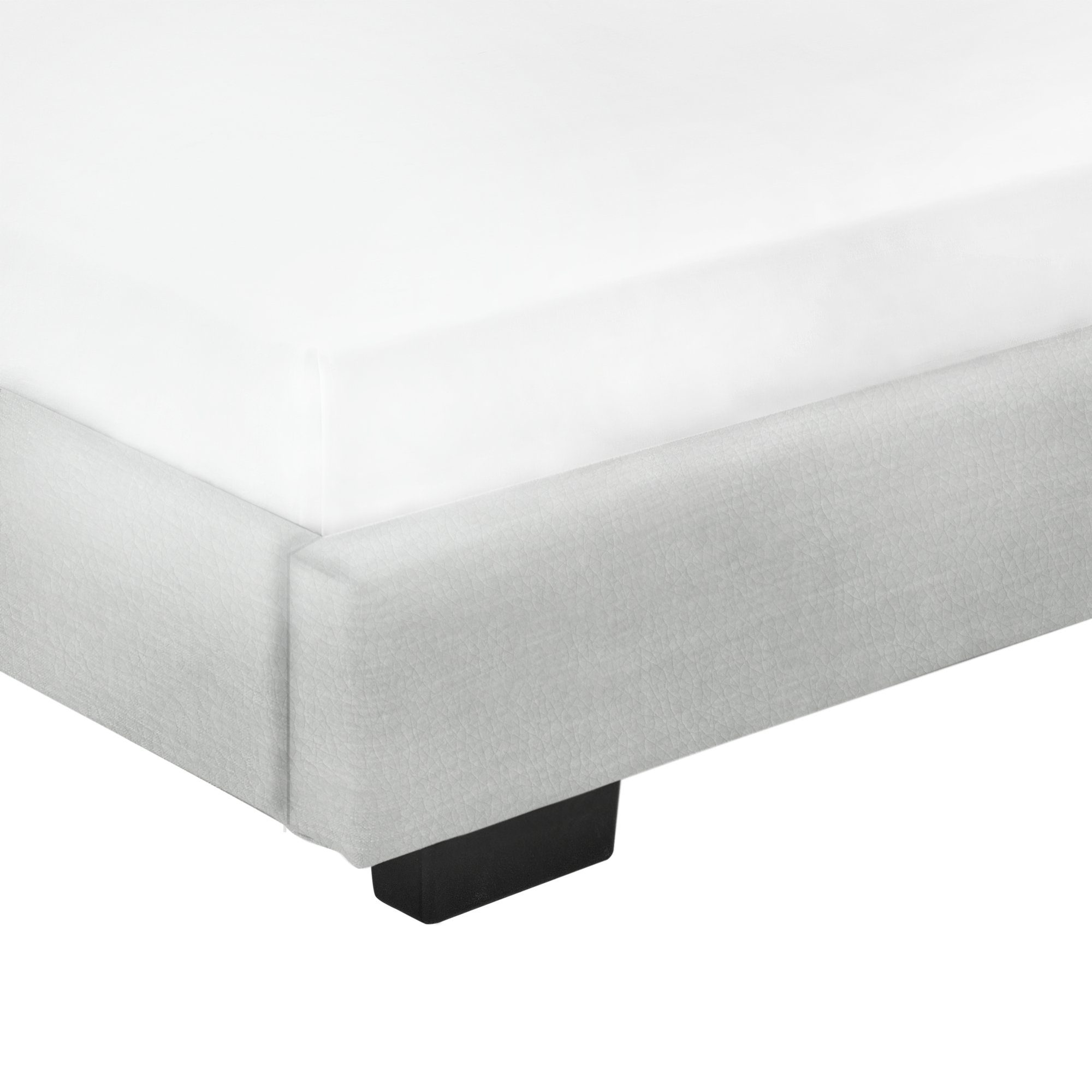 Corium Polsterbett, Masari Modernes Bett 90x200cm mit Lattenrost weiß Kunstleder