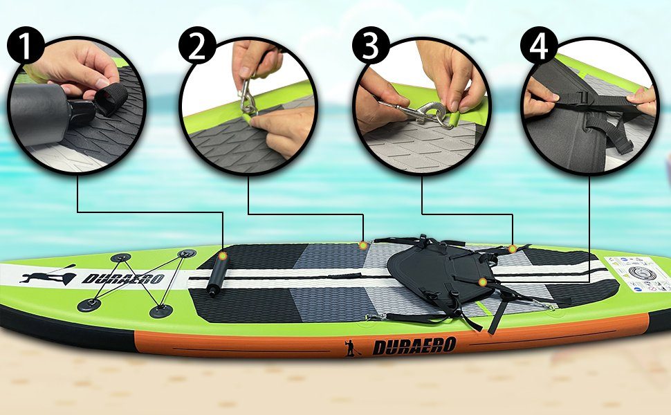 DURAERO Inflatable SUP-Board Stand up Paddling Board, 330x76x15cm, Action-Cam Halterung, bis 150kg