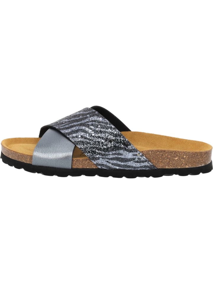 palado Pantoletten in grau zebra glitzer günstig kaufen
