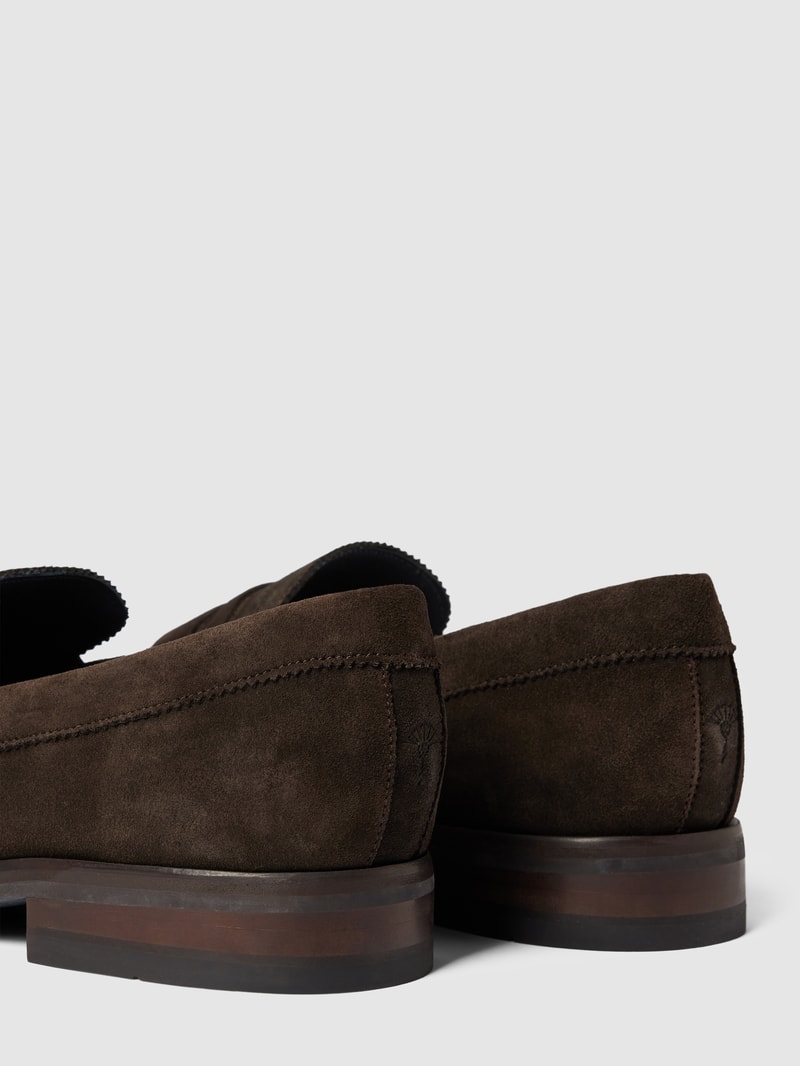Penny-Loafer mit Label-Details in dunkelbraun