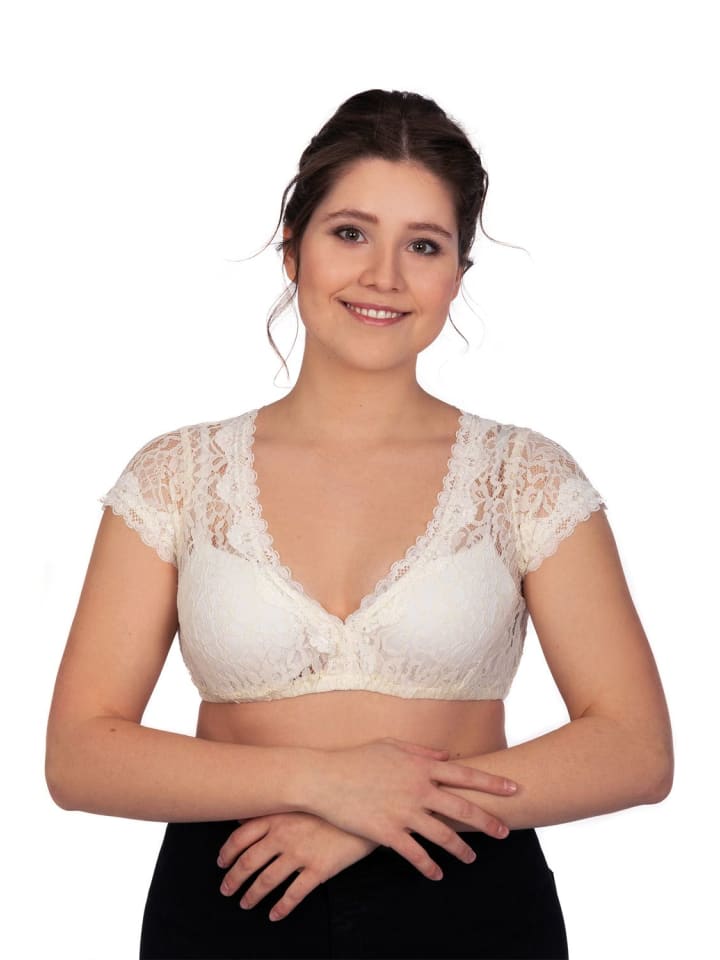 Edelnice Dirndlbluse in beige günstig kaufen