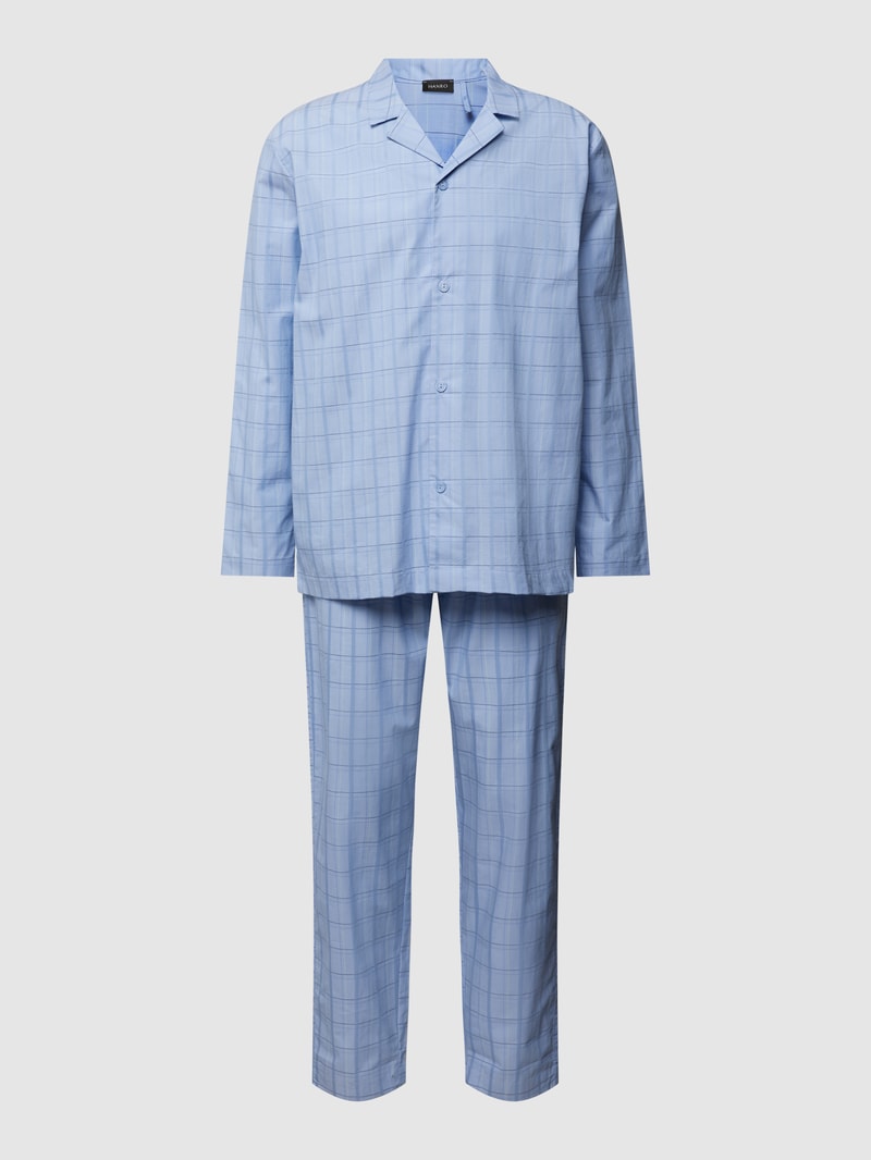 Pyjama mit Allover-Muster Modell 'Ian' in hellblau