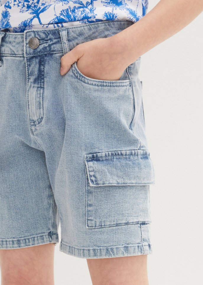 Mädchen Jeans-Cargo-Bermuda