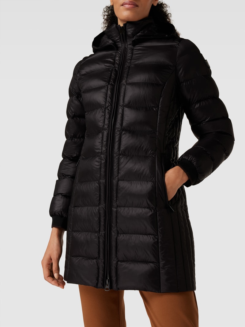 Steppjacke mit Label-Detail Modell 'HIGHCLASS' in schwarz