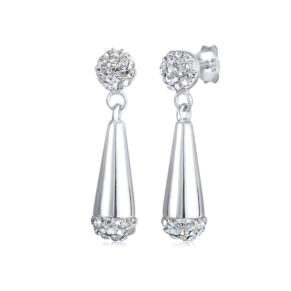 Elli Elli Boucles d'Oreilles La boule des dames est précieuse avec des cristaux en arg Boucles d'oreilles