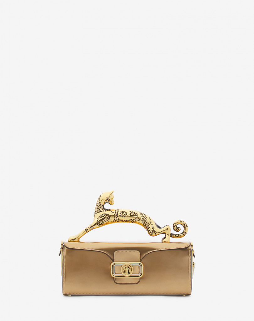 SAC PENCIL CAT MM EN CUIR MÉTALLISÉ