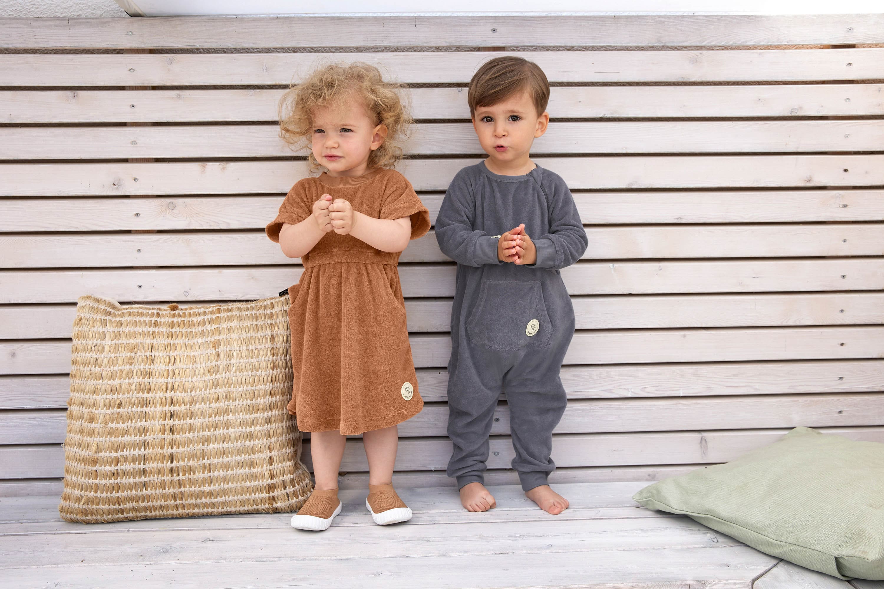 Frottee Kleid Kinder, Karamell