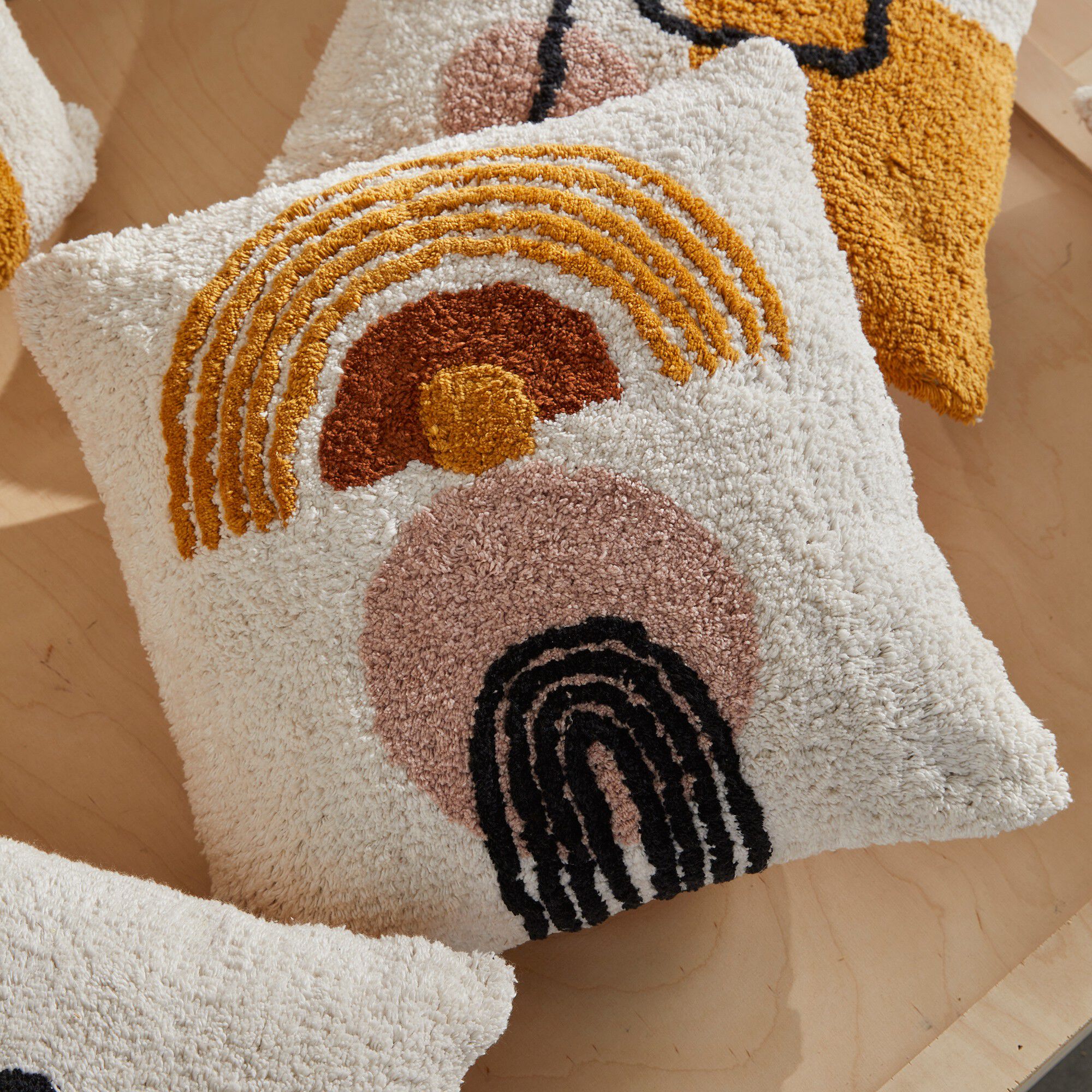 Coussin art-déco imprimé sphère tufté