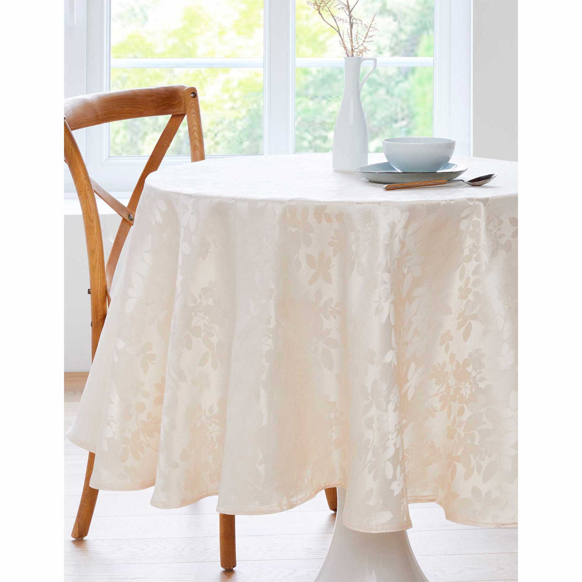 Nappe damassée feuillages Colombine