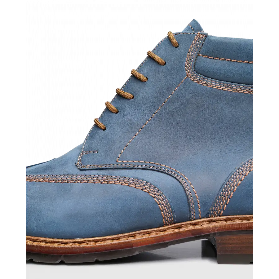 Heinrich Dinkelacker - Stiefel JANOSH K FULL-BROGUE H Nubukleder - blau