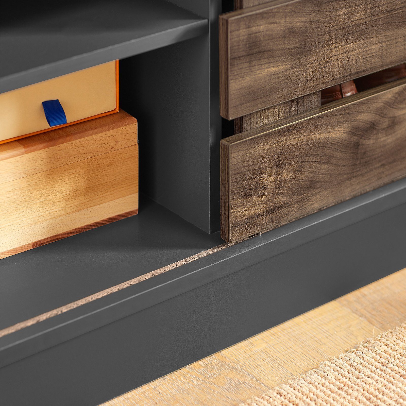 SoBuy Sideboard FSB65, Schuhschrank mit Schiebetür Kommode Schrank Küchenschrank Flurschrank