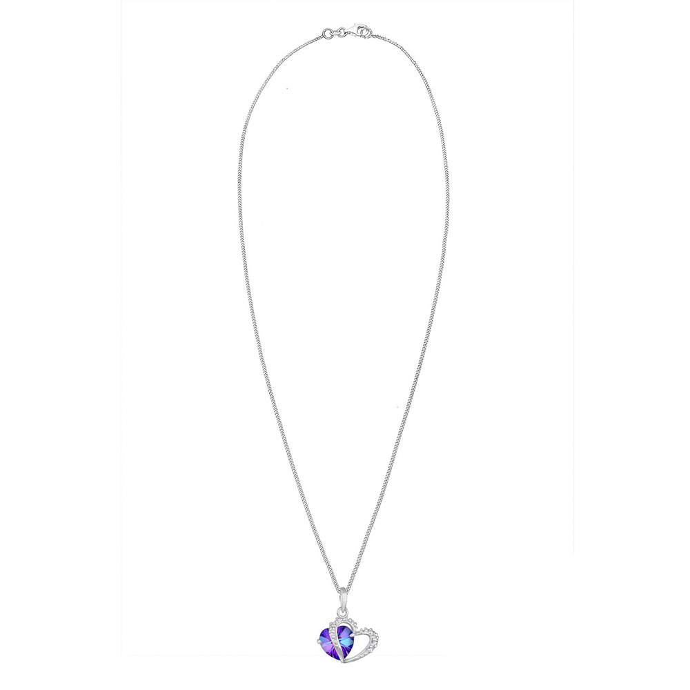 Elli Elli Collier Femme Pendentif Coeur Précieux avec Cristaux en Argent Sterling 925 collier
