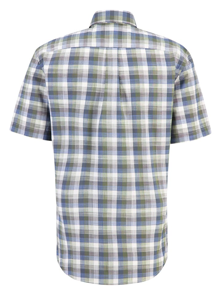 FYNCH-HATTON Hemd - Casual fit - in Khaki/ Blau günstig kaufen