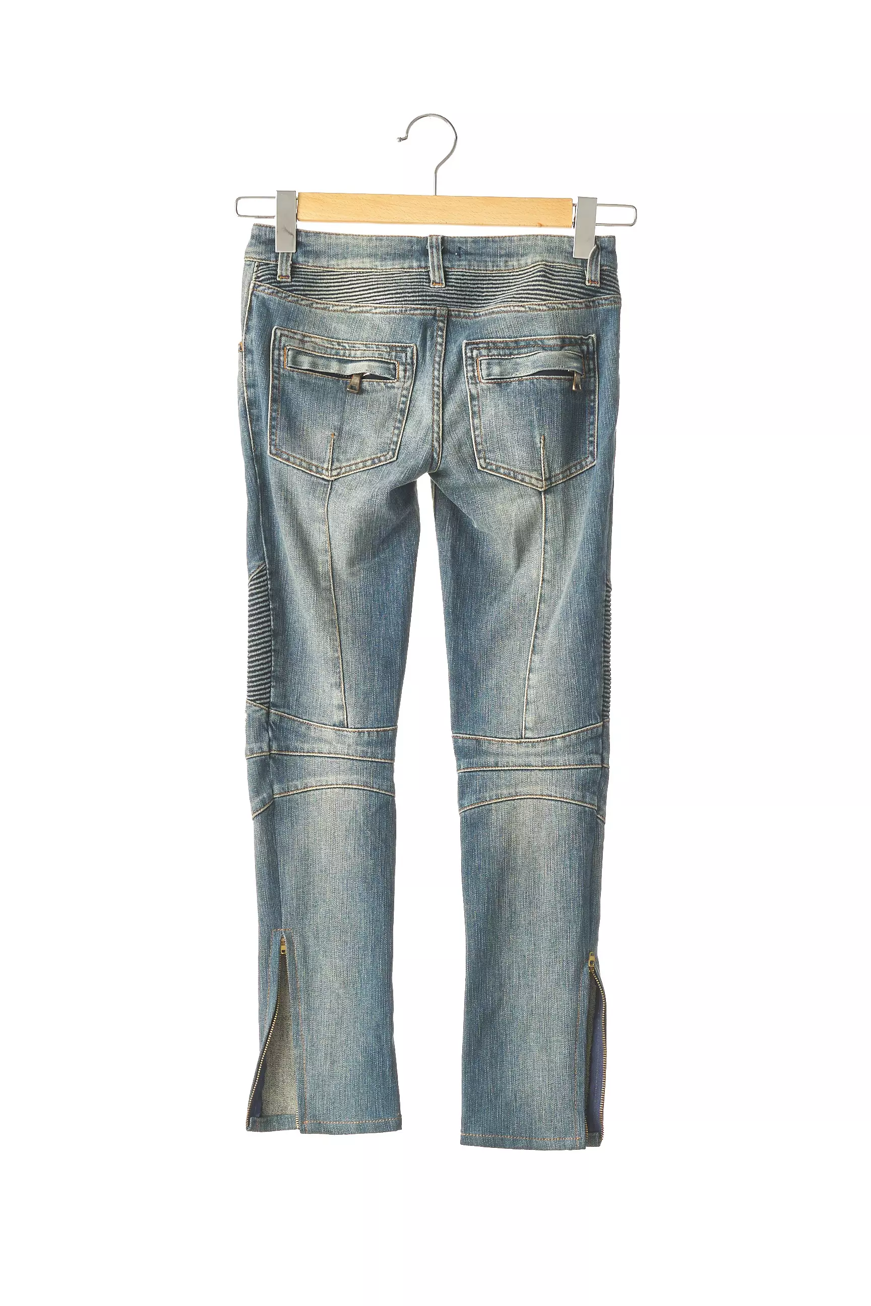 Balmain Pantalon7 8 Femme couleur bleu