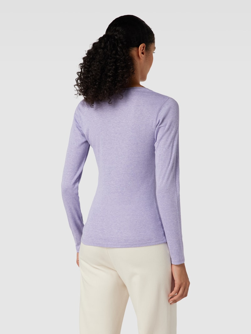 Longsleeve mit Rundhalsausschnitt Modell 'Sorana' in flieder meliert