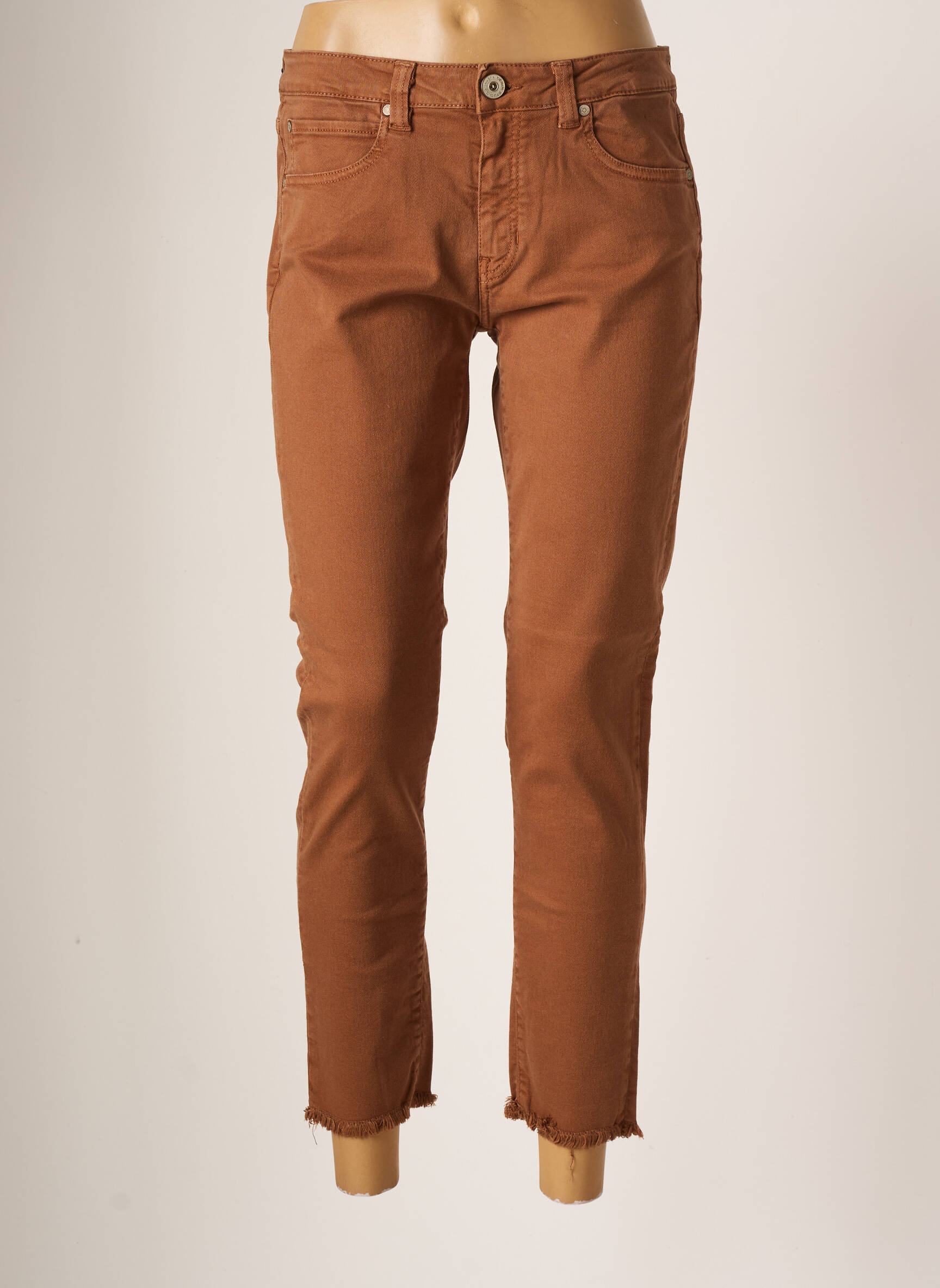 Denim Studio Jeans Coupe Slim Femme couleur marron