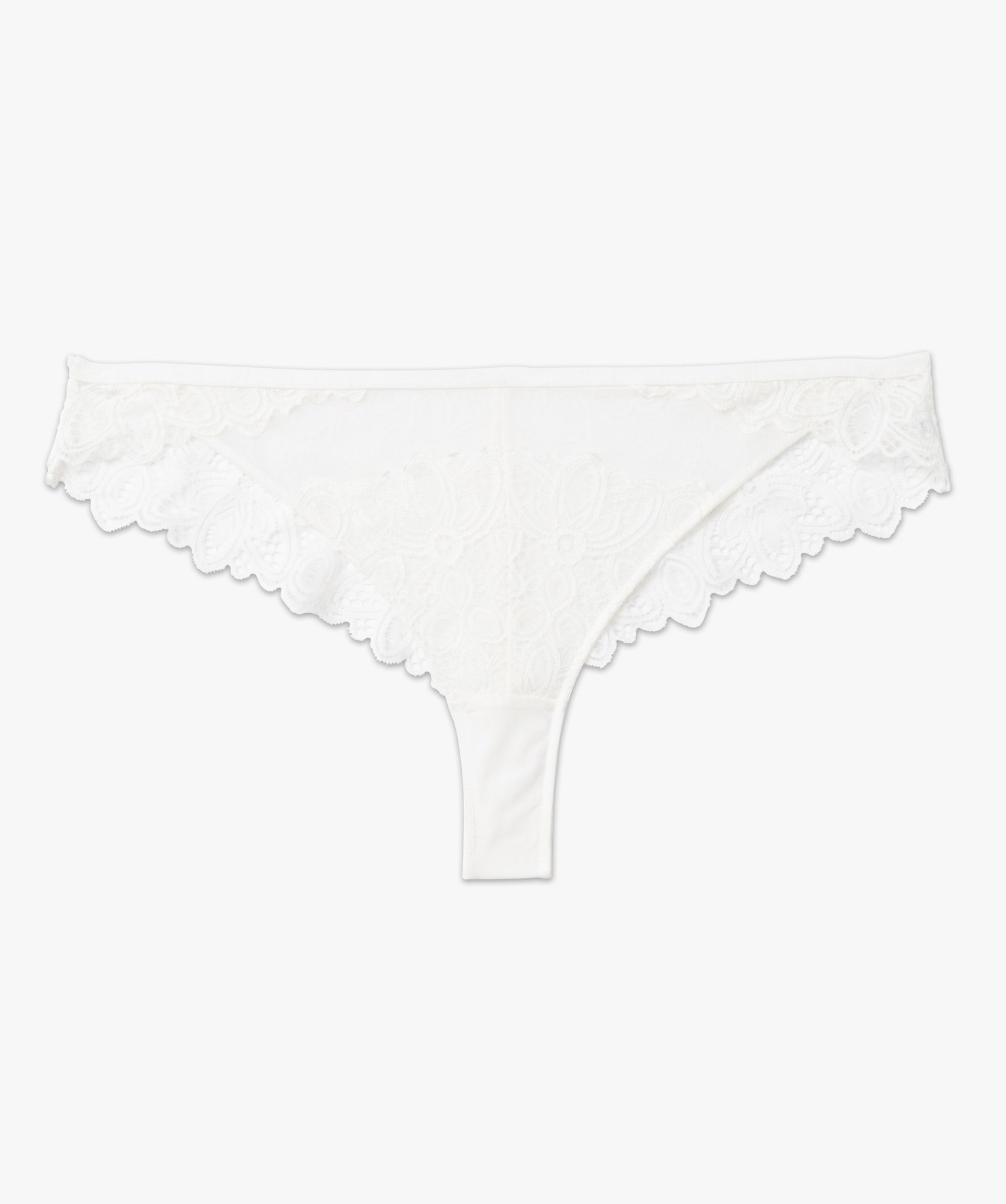 Tanga en dentelle femme grande taille ecru | GEMO