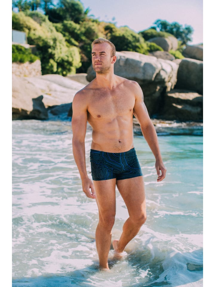GUGGEN MOUNTAIN Badehose Linien in Blau günstig kaufen