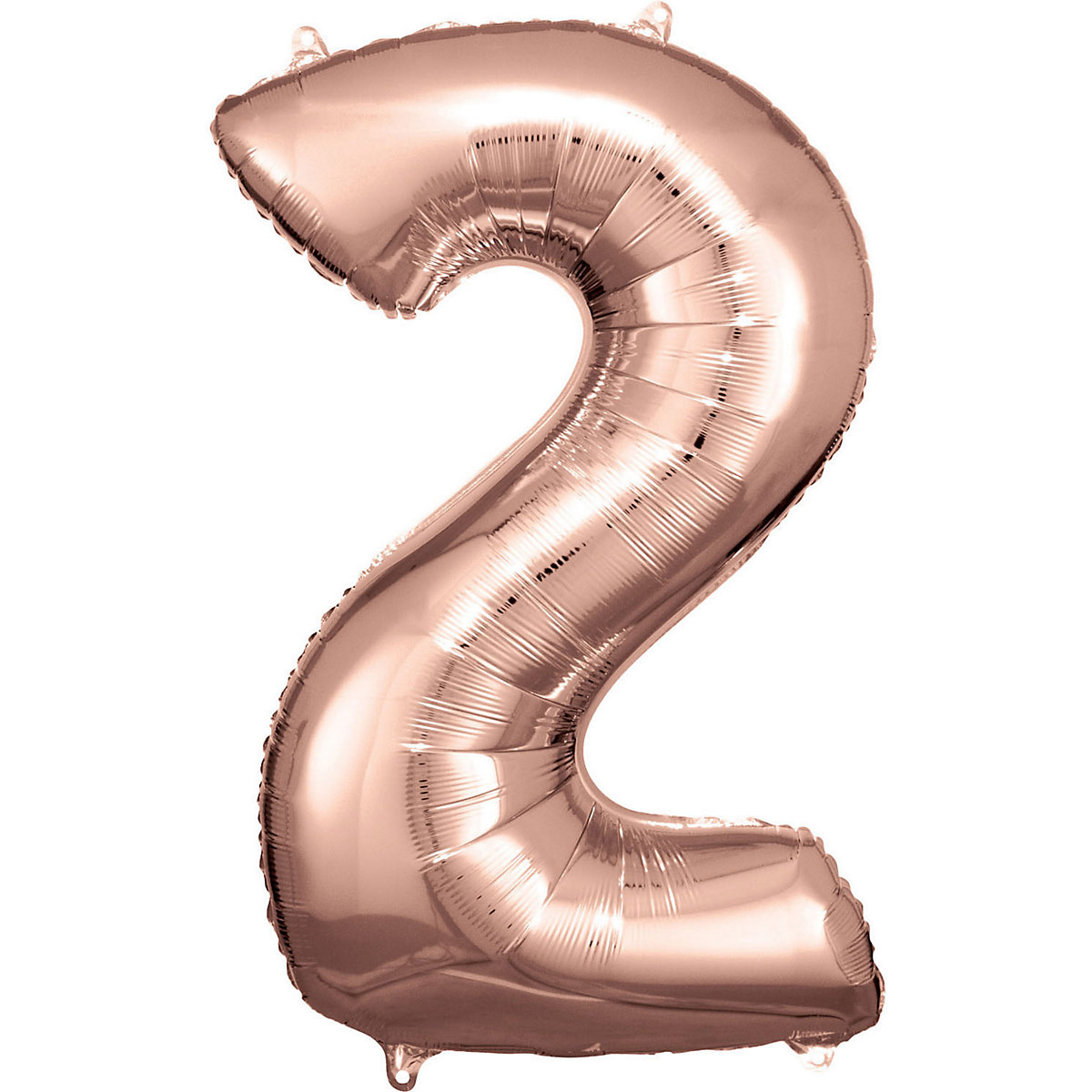 Super Shape Folienballon Rosé Gold, Zahlenballon 2 , 50 x 88 cm