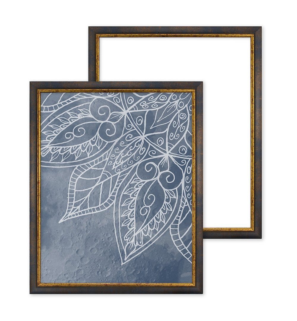 BIRAPA Einzelrahmen Bilderrahmen Palermo, (1 Stück), 20x25 cm, Blau Gold, Holz
