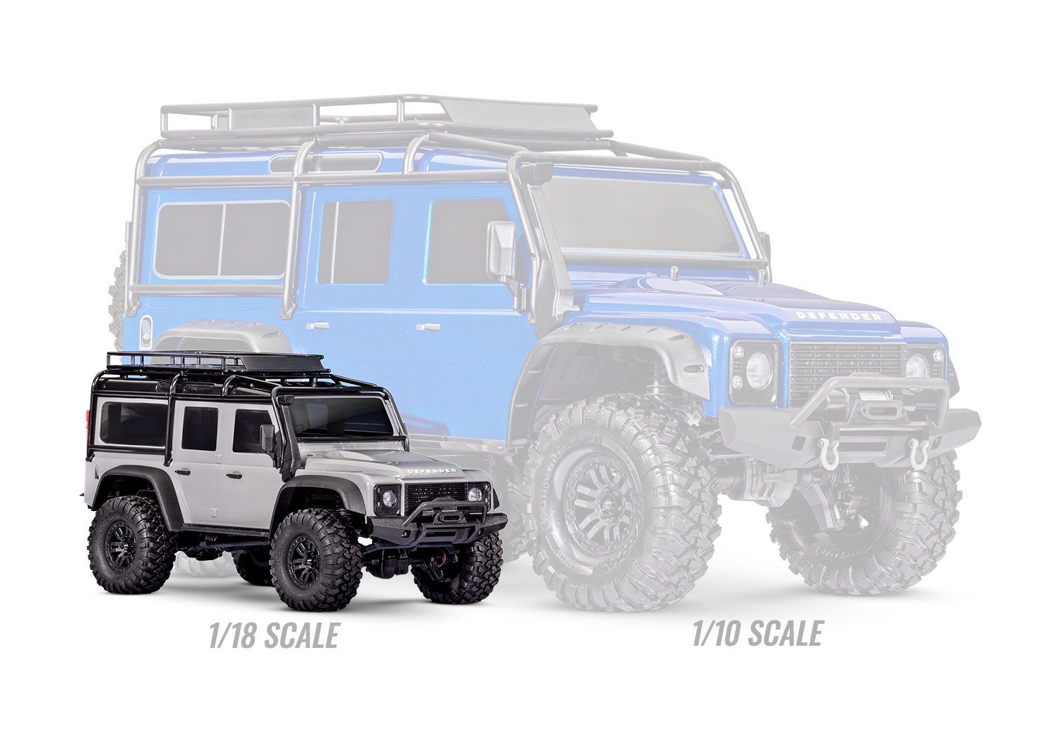 Traxxas RC-Monstertruck Traxxas TRX-4m Crawler LR Defender 4x4 sil RTR 1:18 Akku, Ladegerät
