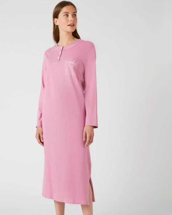 Chemise de nuit manches longues, maille jersey