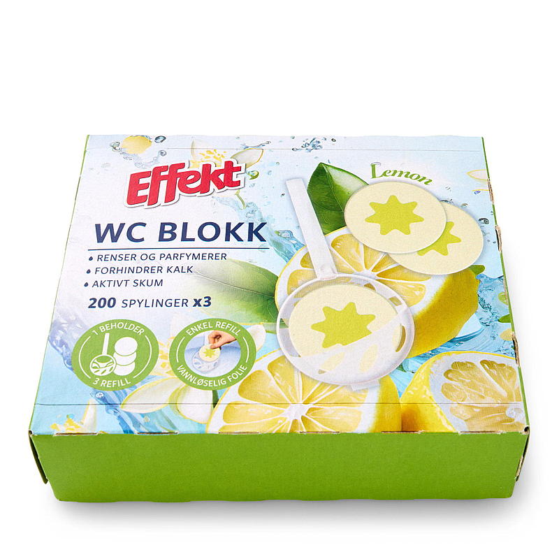 Effekt WC-blokk 3-pk, Lemon, Easy Load, Effekt